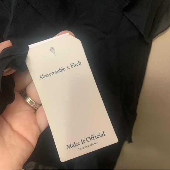 Abercrombie & Fitch Ruffle Mini Dress Black Small Petite NWT New - Picture 12 of 15